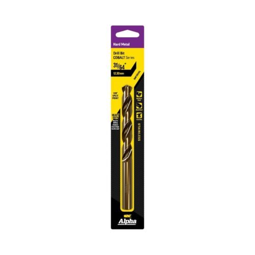 Alpha Cobalt Jobber Drill 31/64″