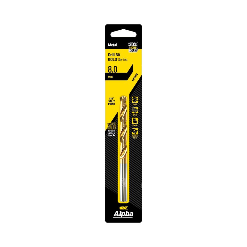 Alpha Gold Series Jobber Drill Metric 8.0mm