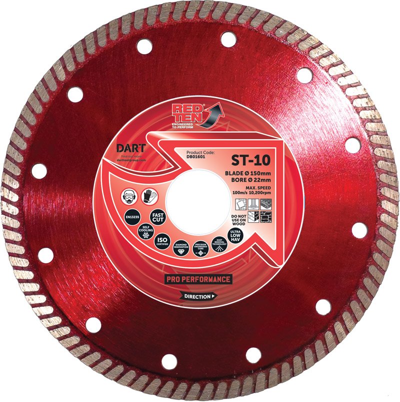 DART Red Ten ST-10 Pro Blade 125 x 22mm Bore x 10mm Segment Height
