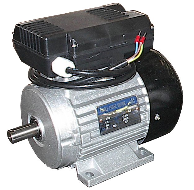 Motor, Elect 2Kw 1ph 2P, c/w 900mm lead