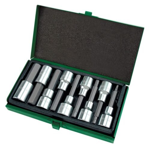 Socket Set 1/2″Dr 9pc Hex Bits Long 4-17mm
