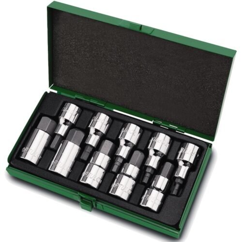 Socket Set 1/2″Dr 10pc Hex Bits 4-19mm