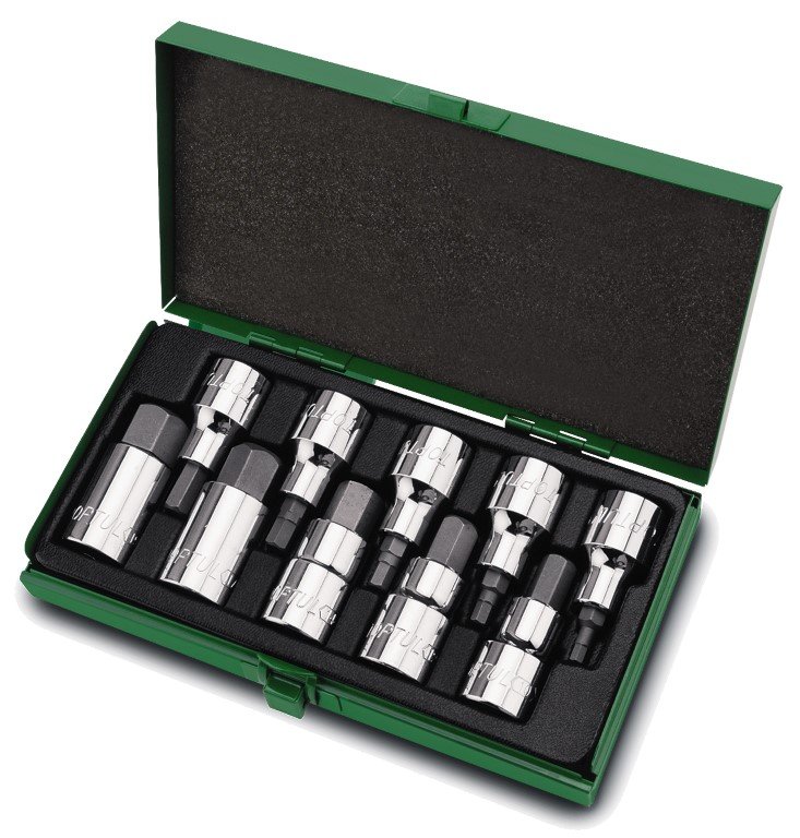 Socket Set 1/2"Dr 10pc Hex Bits 4-19mm