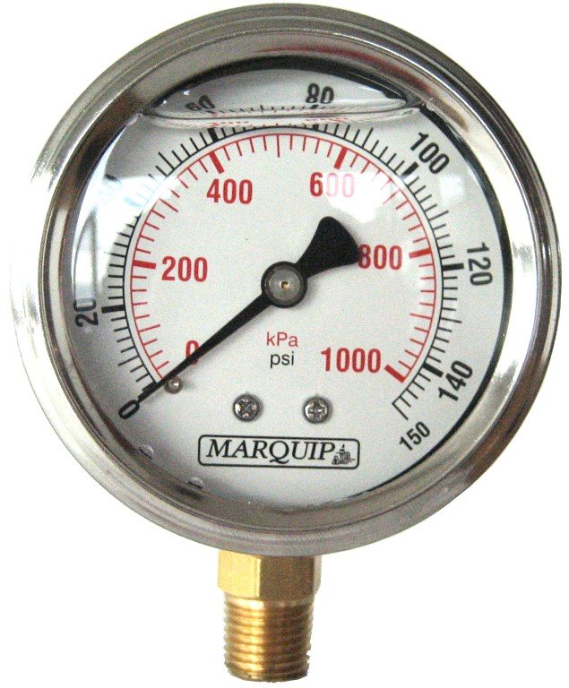 Gauge Air 63mm 1000kPa(150psi) 1/4 SS Bottom mount